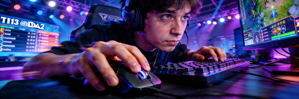 DOTA2国际邀请赛TI13小组赛激战画面 - 选手专注操作的特写